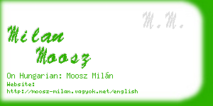 milan moosz business card